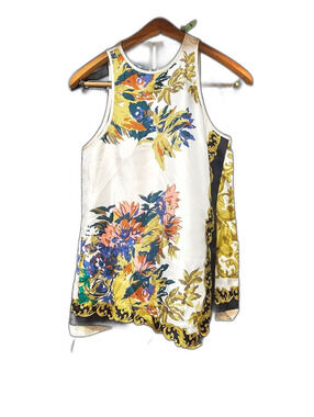 Tibi New York Silk Sleeveless Blouse Baroque Floral Print Size 0 Lined